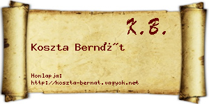 Koszta Bernát névjegykártya